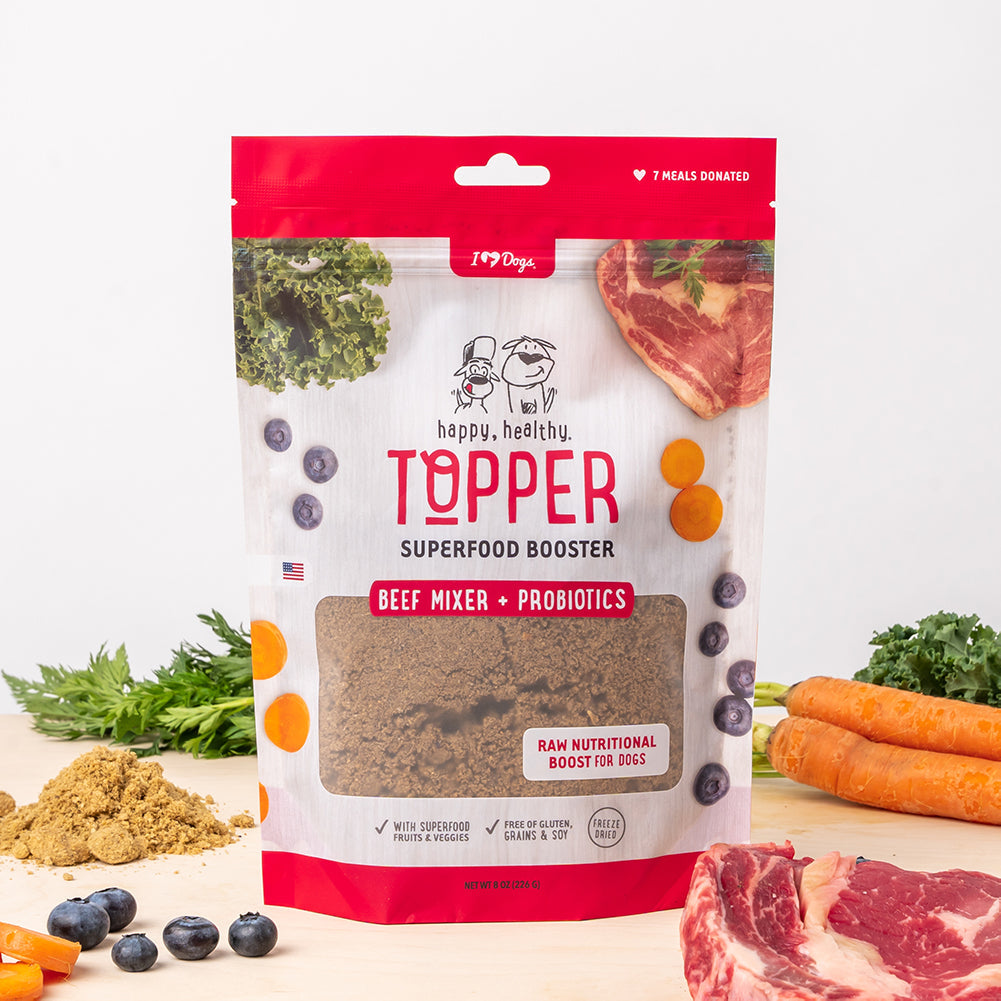 BUY 8 BAGS AND SAVE - iHeartDogs Nutrition Boost Beef Food Topper- 8 oz