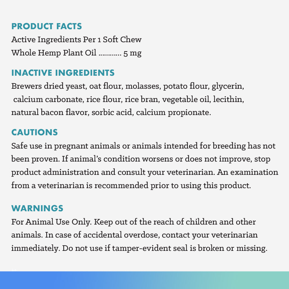 Cannanine™ Bacon Flavored Hemp Calming Soft Chews — 60 Count