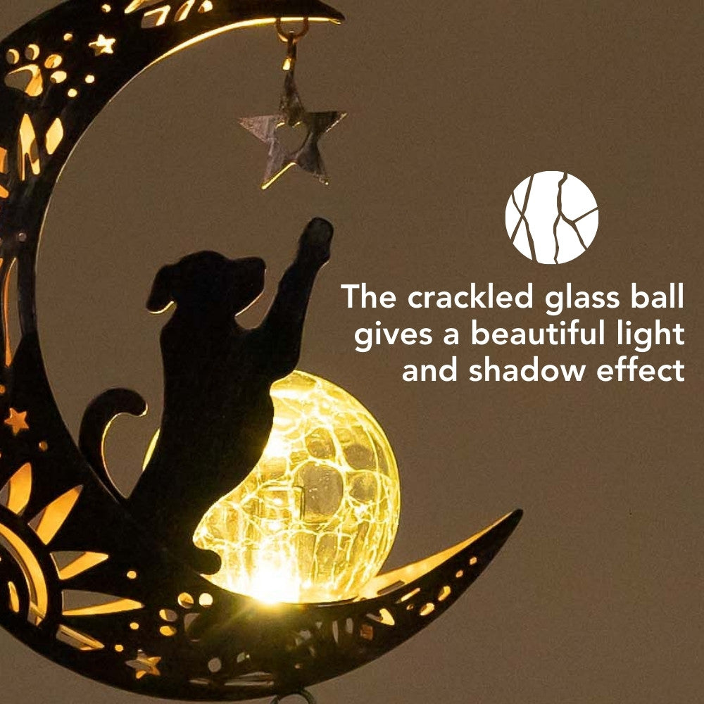 iHeartDogs - I Love You To The Moon & Back- The Ultimate Garden Solar Lantern for Dog Lovers -Faire