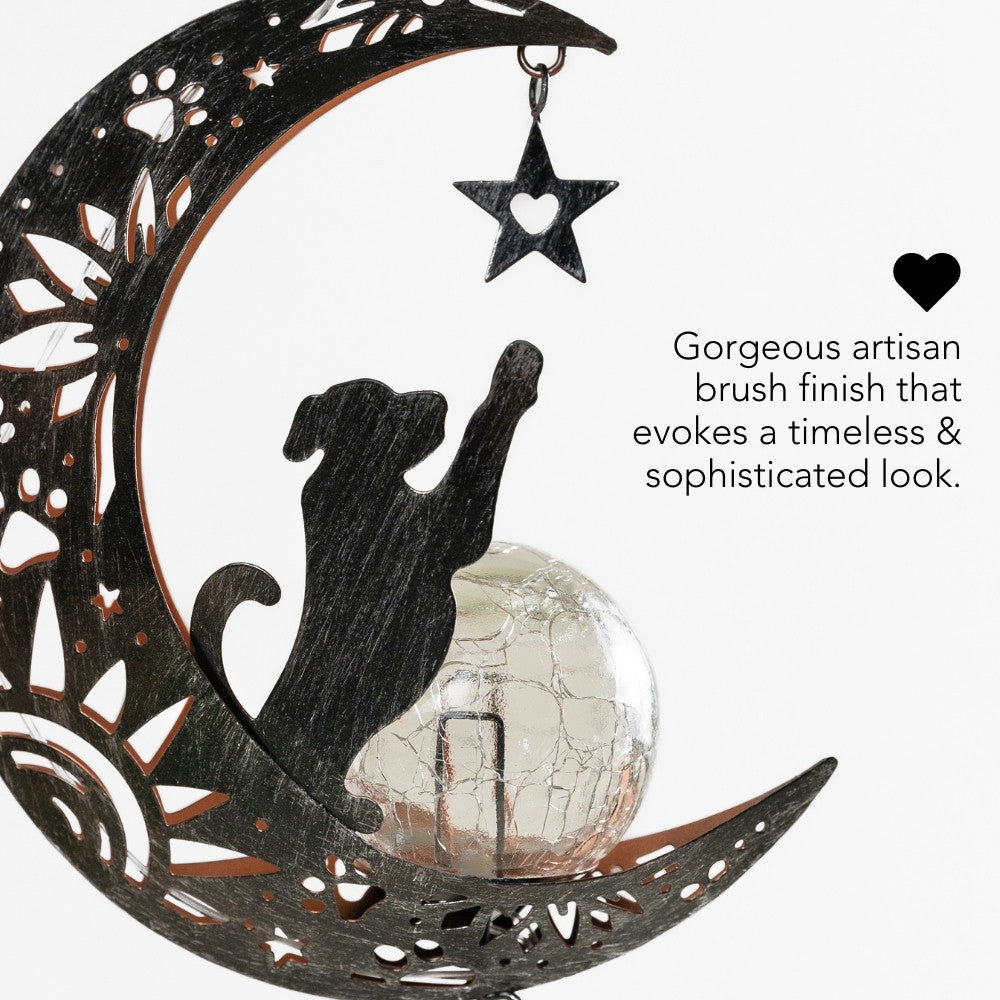 iHeartDogs - I Love You To The Moon & Back- The Ultimate Garden Solar Lantern for Dog Lovers -Faire