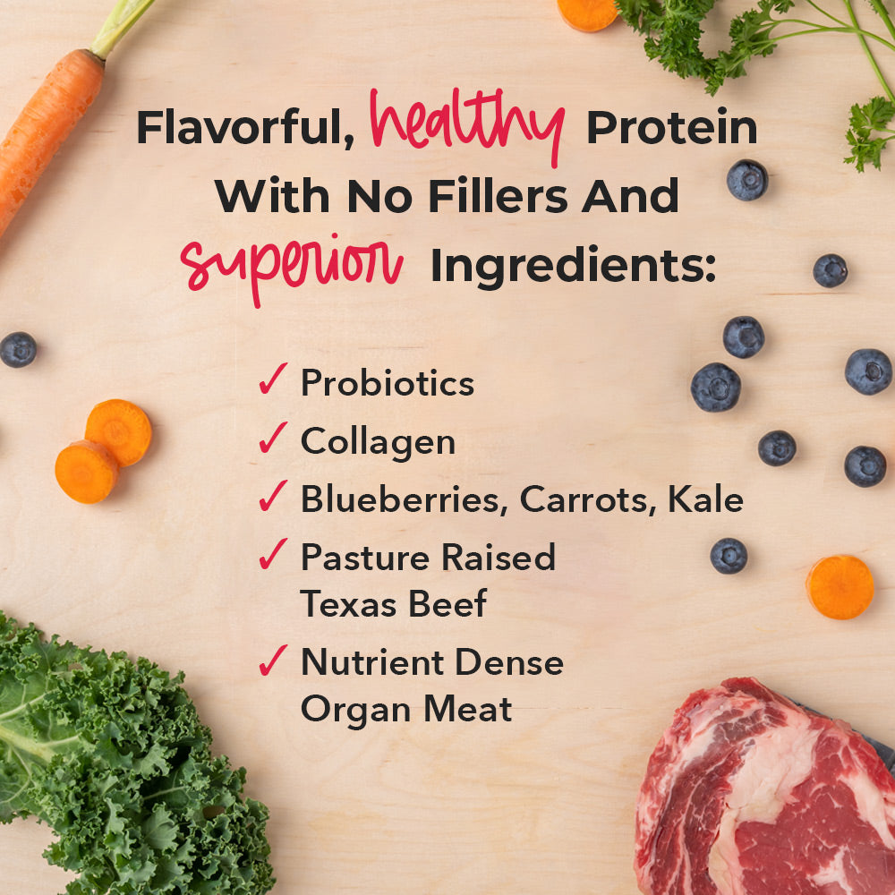 BUY 8 BAGS AND SAVE - iHeartDogs Nutrition Boost Beef Food Topper- 8 oz