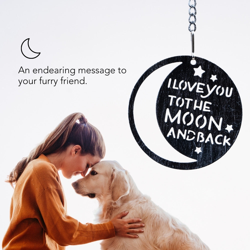 iHeartDogs - I Love You To The Moon & Back- The Ultimate Garden Solar Lantern for Dog Lovers -Faire