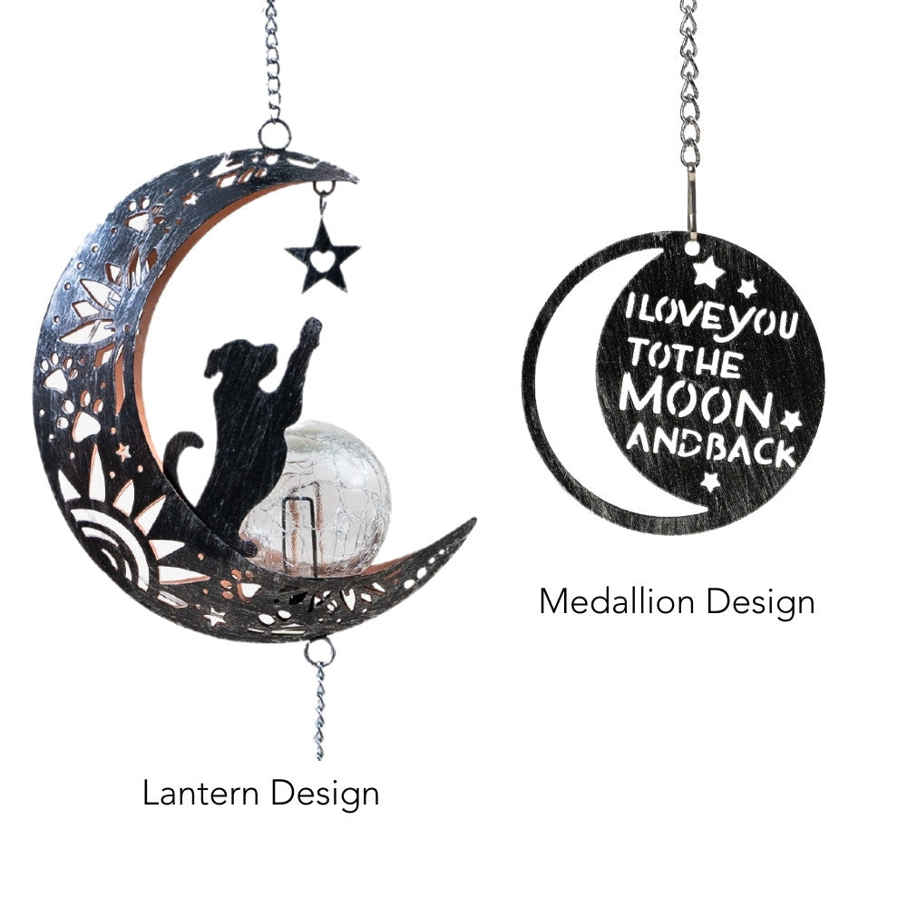 iHeartDogs - I Love You To The Moon & Back- The Ultimate Garden Solar Lantern for Dog Lovers -Faire