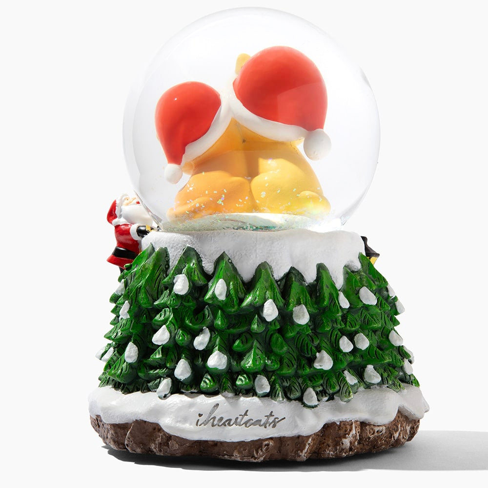 Home For The Holidays Christmas Musical, Water Glittering Cat Snow Globe – Plays 7 Traditional Holiday Songs Including Jingle Bells & Color Changing Lights -Faire