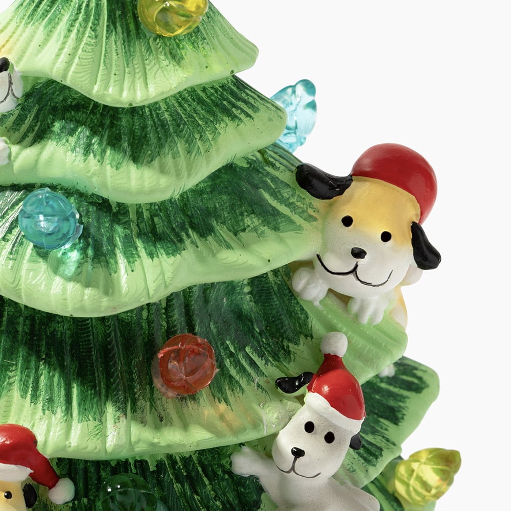 My Christmas Wish Is A Forever Home For Every Dog- Hand Crafted Light Up Resin Christmas Tree