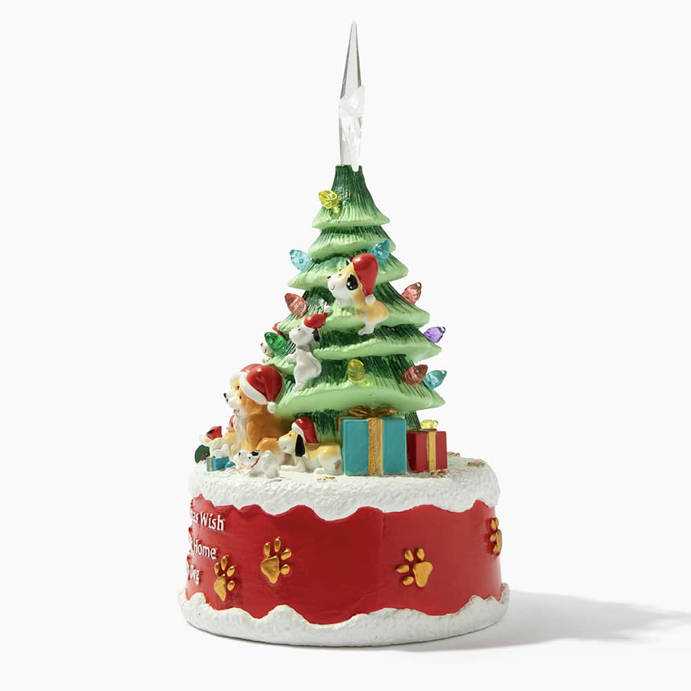 My Christmas Wish Is A Forever Home For Every Dog- Hand Crafted Light Up Resin Christmas Tree