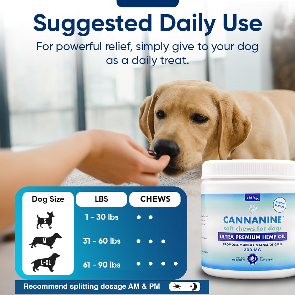 Cannanine™ Bacon Flavored Hemp Calming Soft Chews — 60 Count