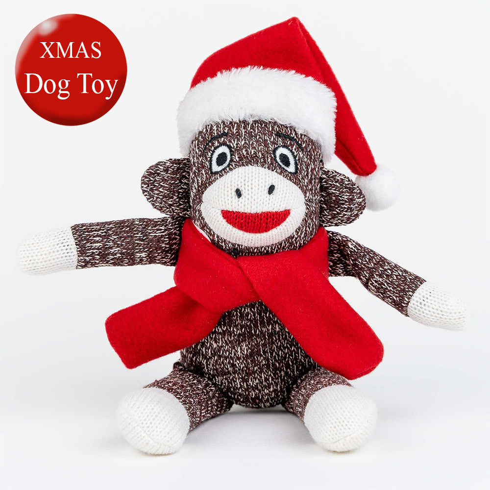 Your Dog’s Very Own Christmas Santa Sock Monkey Toy - Collectable Nostalgic Dog Toy