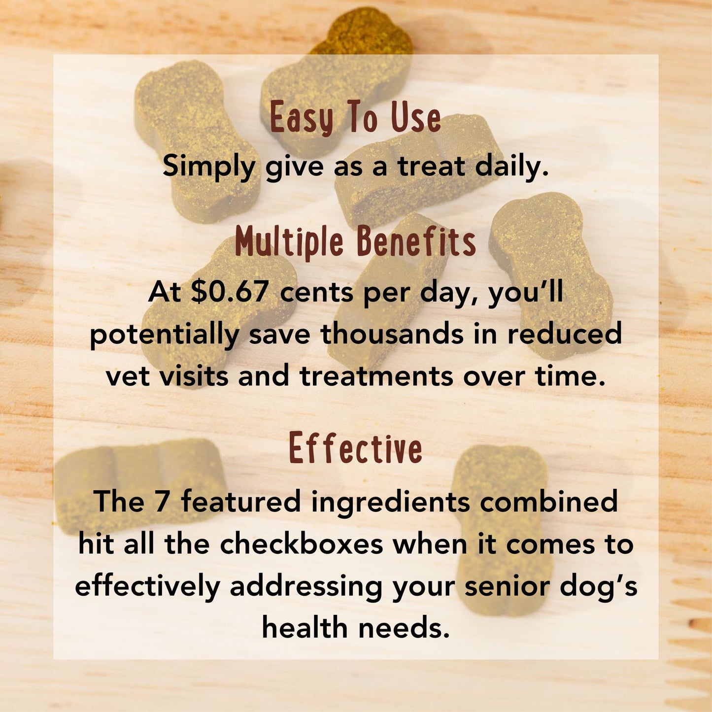 BUY 3 JARS & SAVE iHeartDogs Senior Super 7 Daily MegaVitamin For Dogs 7-In-1 Antioxidant Anti-Aging Support