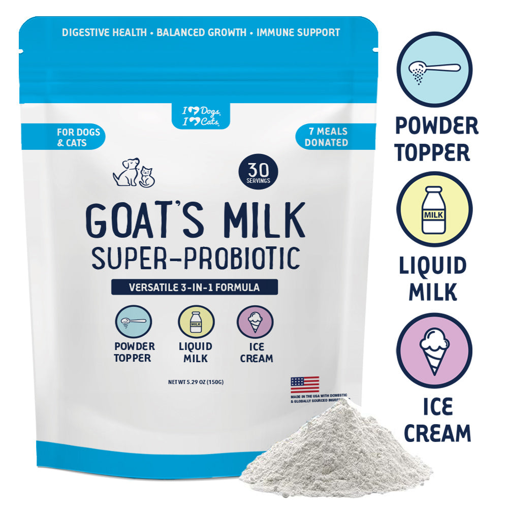 Goat's Milk 3-In-1 Dog Food Topper Boost- Ice Cream - Liquid Milk with Probiotics