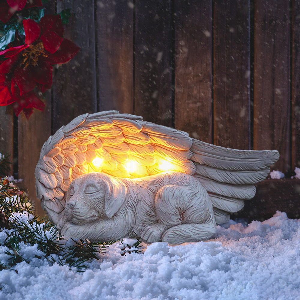iHeartDogs- Forever My Guardian Angel Pup Garden Solar Light -Faire