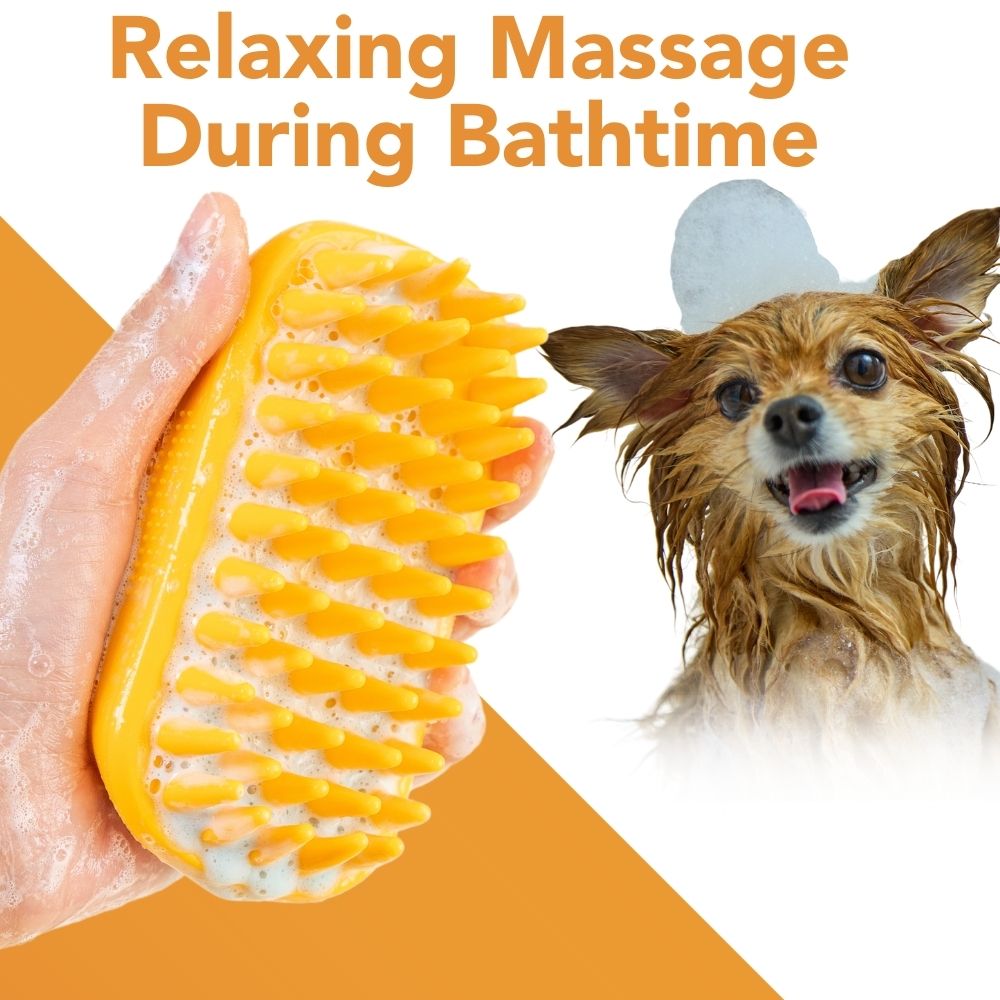 Ultimate Silicone Bath Massage Brush & Shampoo Accessory for your Long or Short Haired Dog