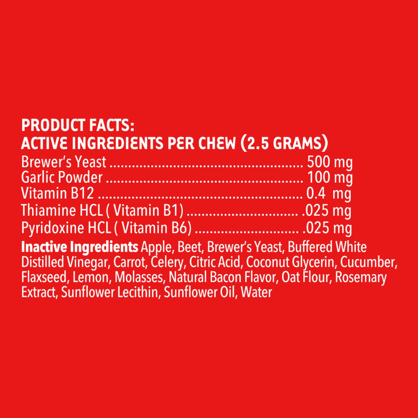 Flea & Tick Natural Defense Chews for Dogs with Brewer’s Yeast, Garlic & B Vitamins – 90 CT