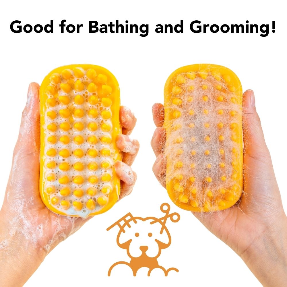 Ultimate Silicone Bath Massage Brush & Shampoo Accessory for your Long or Short Haired Dog