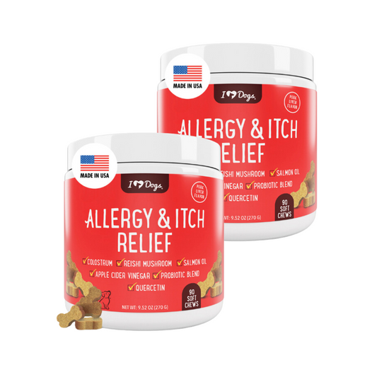 BUY 2 BAGS & SAVE iHeartDogs Allergy & Itch Relief Chews for Dogs