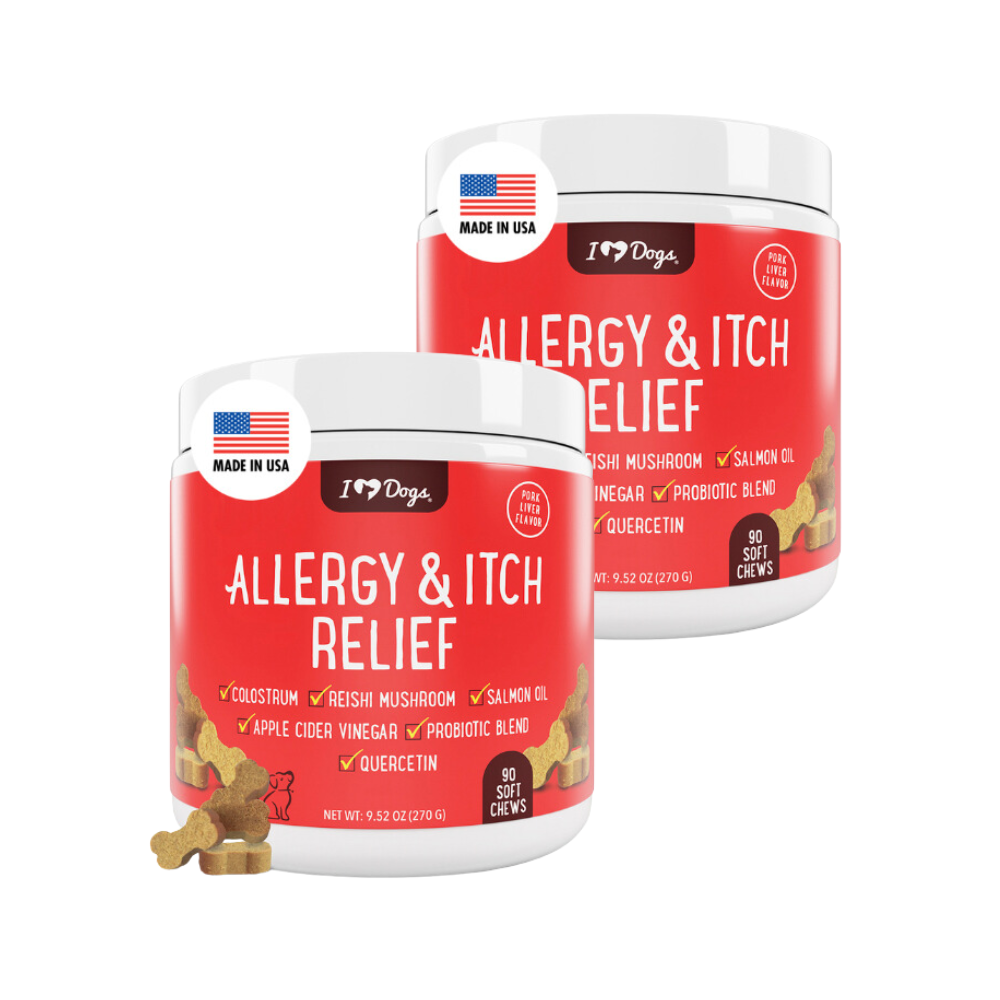 BUY 2 BAGS & SAVE iHeartDogs Allergy & Itch Relief Chews for Dogs