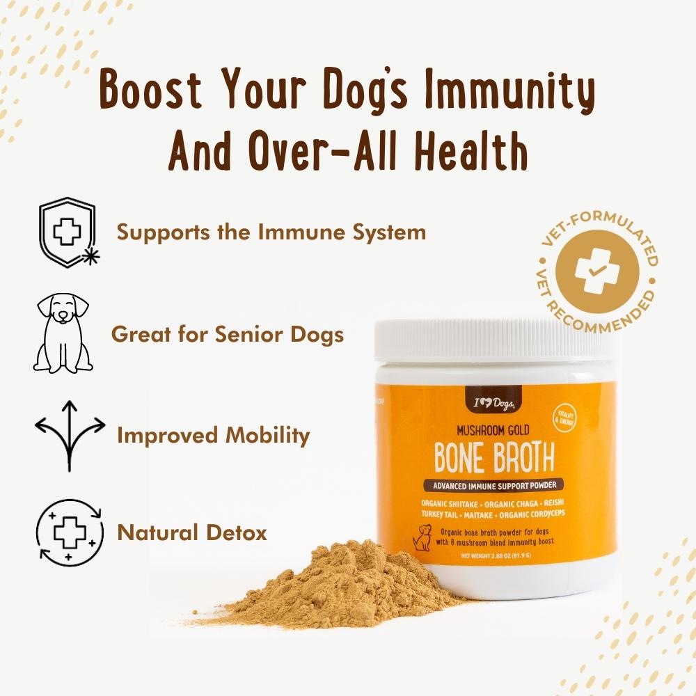 BUY 3 BAGS AND SAVE Mushroom Bone Broth For Dogs Immune Support Powder