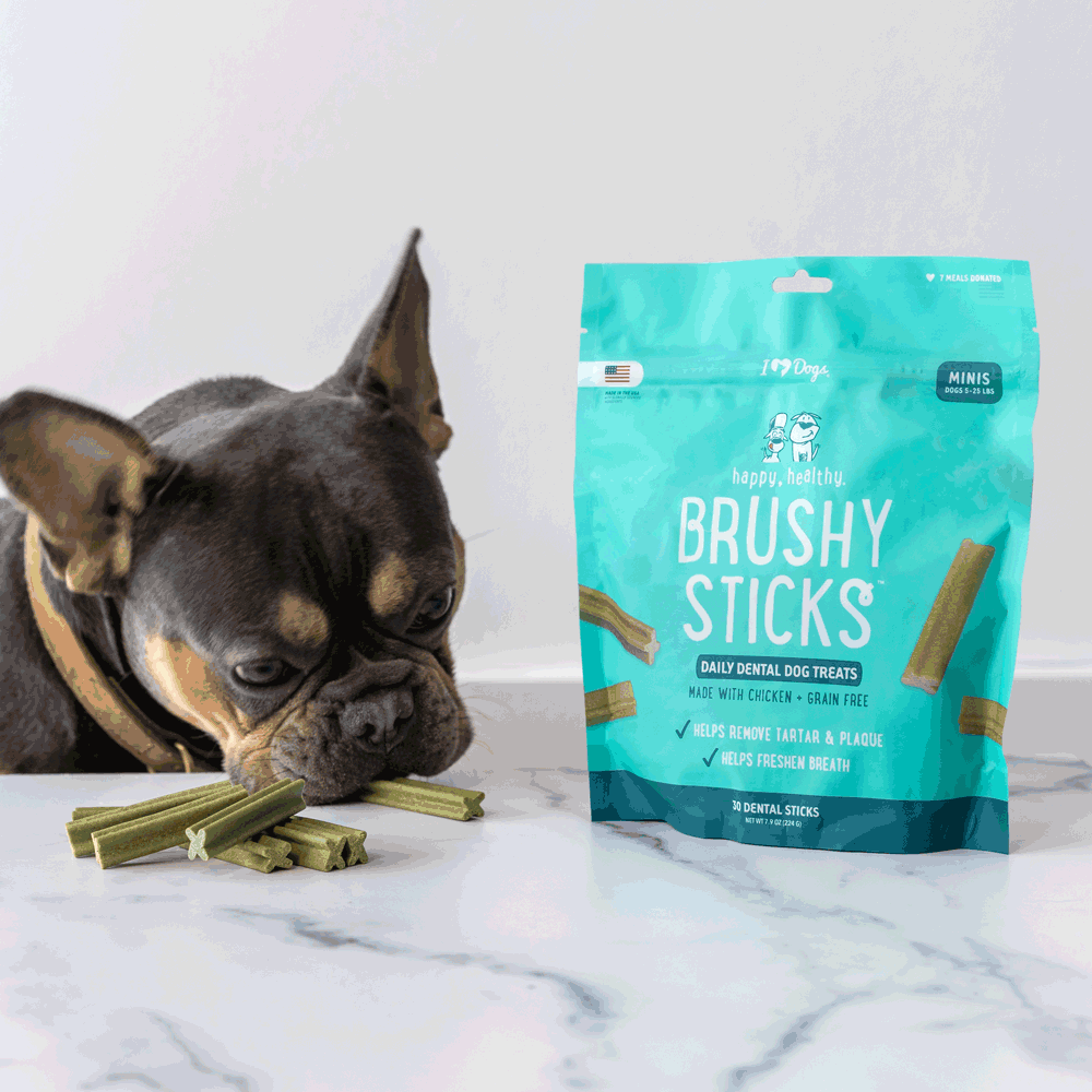 BUY IN BULK & SAVE- 4 BAGS Healthy™ Brushy Sticks Dental Dog Treats – Dental Chews for Dogs – 30 Mini Sticks-