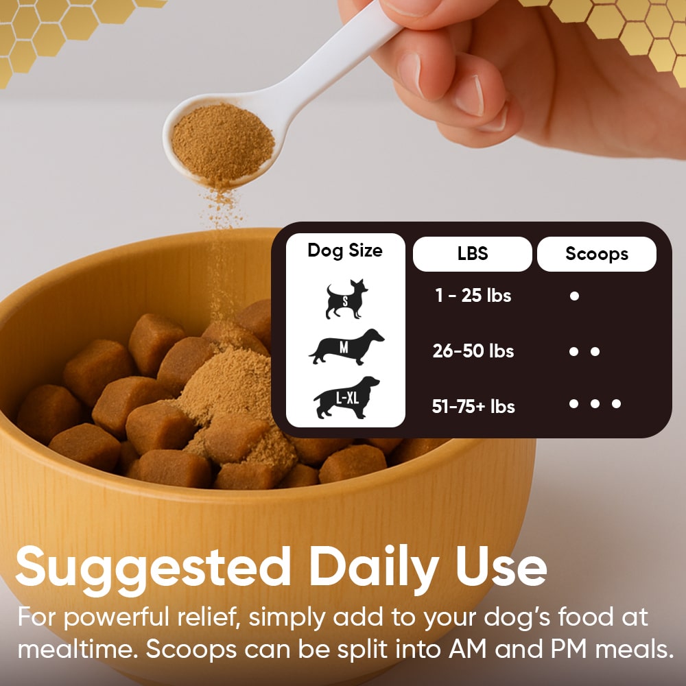 GET A FREE Paw, Nose & Skin Healing Balm with Purchase of 2 Honey Guard™ – Allergy & Itch Omega-3-6-9 Powder Extra Strength with Manuka Honey, Quercetin, Colostrum, Krill Oil and Probiotics