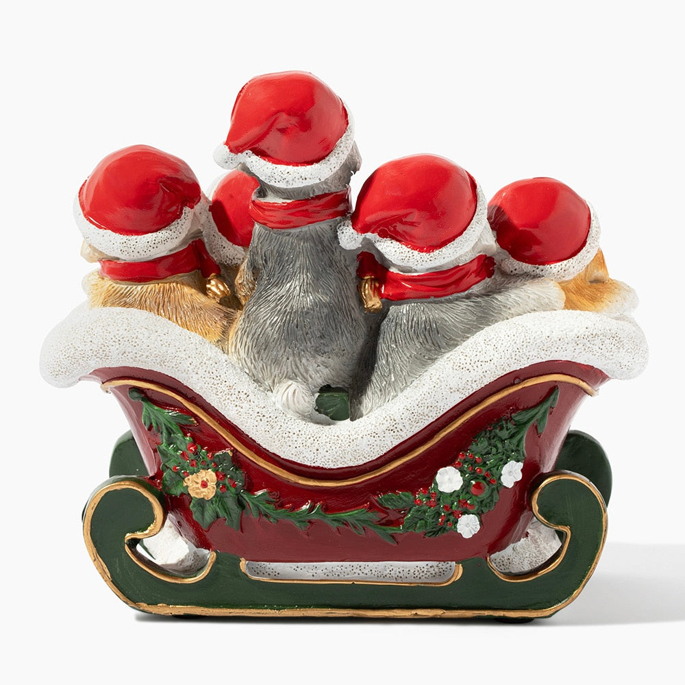 Santa’s Rescue Sleigh Christmas Dog Figurine- Helps Feed Shelter Dogs in Need