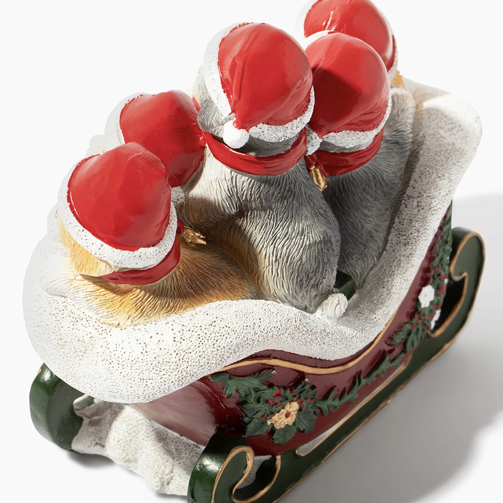 Santa’s Rescue Sleigh Christmas Dog Figurine- Helps Feed Shelter Dogs in Need