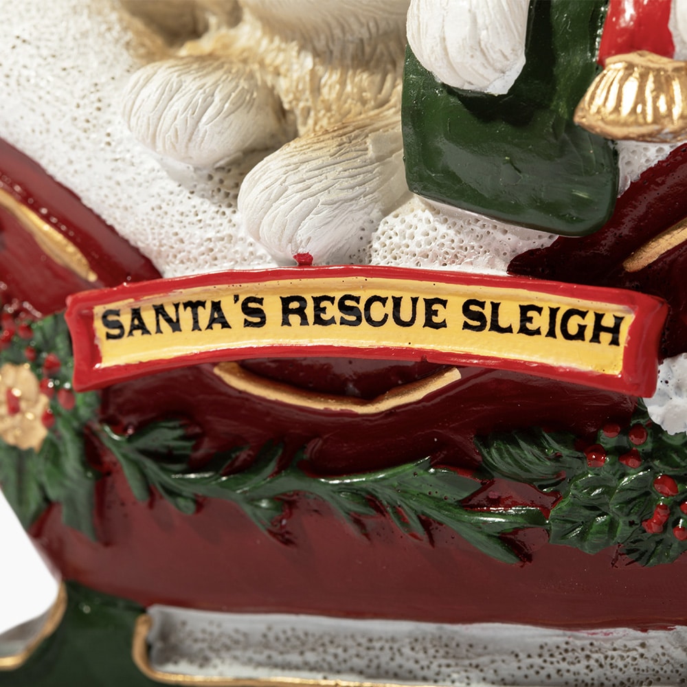 Santa’s Rescue Sleigh Christmas Dog Figurine- Helps Feed Shelter Dogs in Need