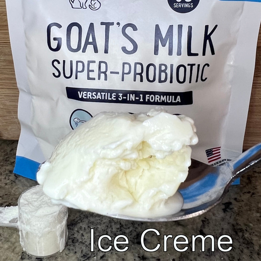BUY 2 BAGS & SAVE iHeartDogs Goat's Milk 3-In-1 Dog Food Topper Boost- Ice Cream - Liquid Milk with Probiotics