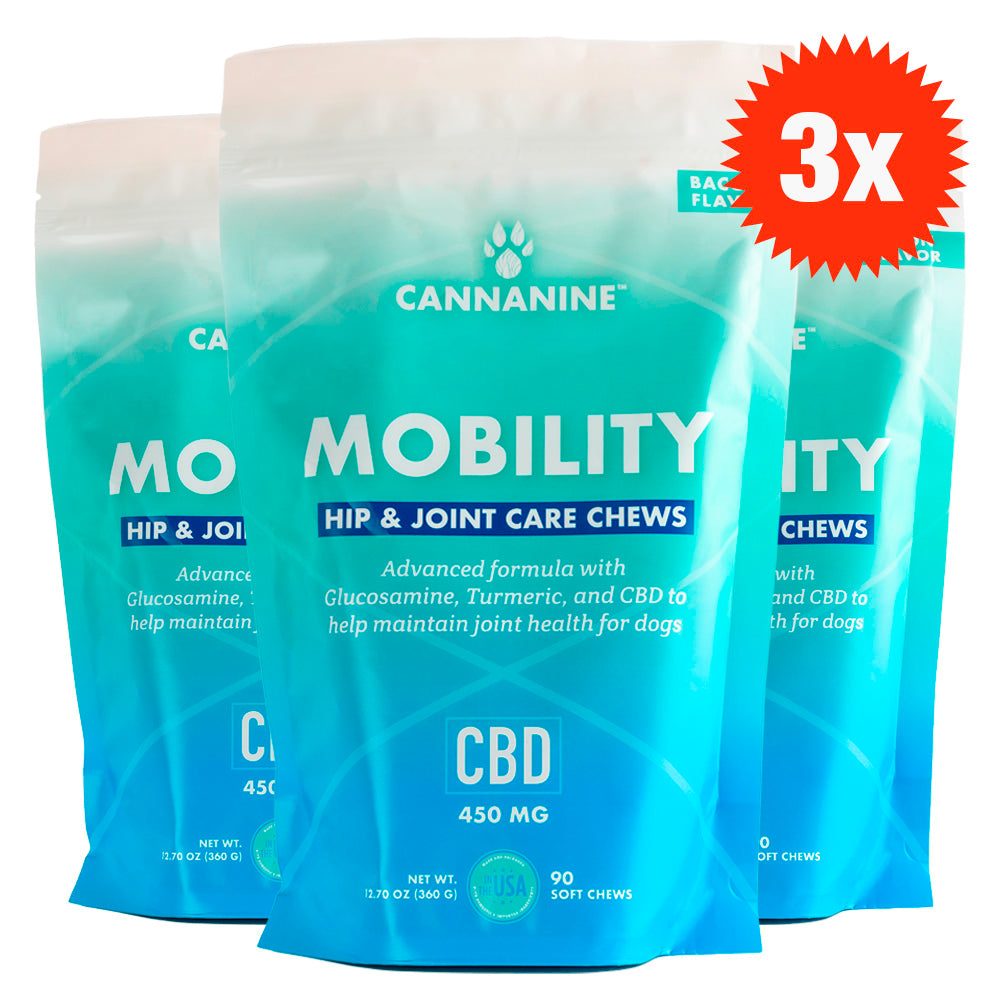 BUY 3 and SAVE Cannanine™ Advanced 9-in-1 Hip &amp; Joint Chews with Broad Spectrum Hemp for Mobility — 90 Count