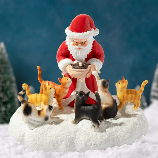 Santa’s Light Of Hope- A Cat’s Christmas Wish Inspirational Collectible Figurine- Helps Feed Shelter Cats in Need