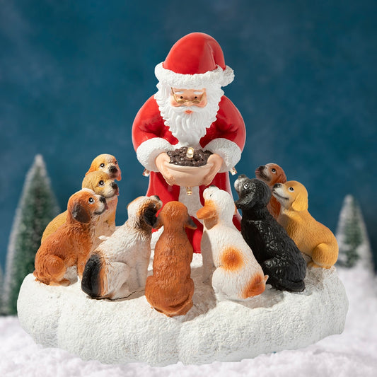 Santa’s Light Of Hope- A Dog’s Christmas Wish Inspirational Collectible Figurine- Helps Feed Shelter Dogs in Need