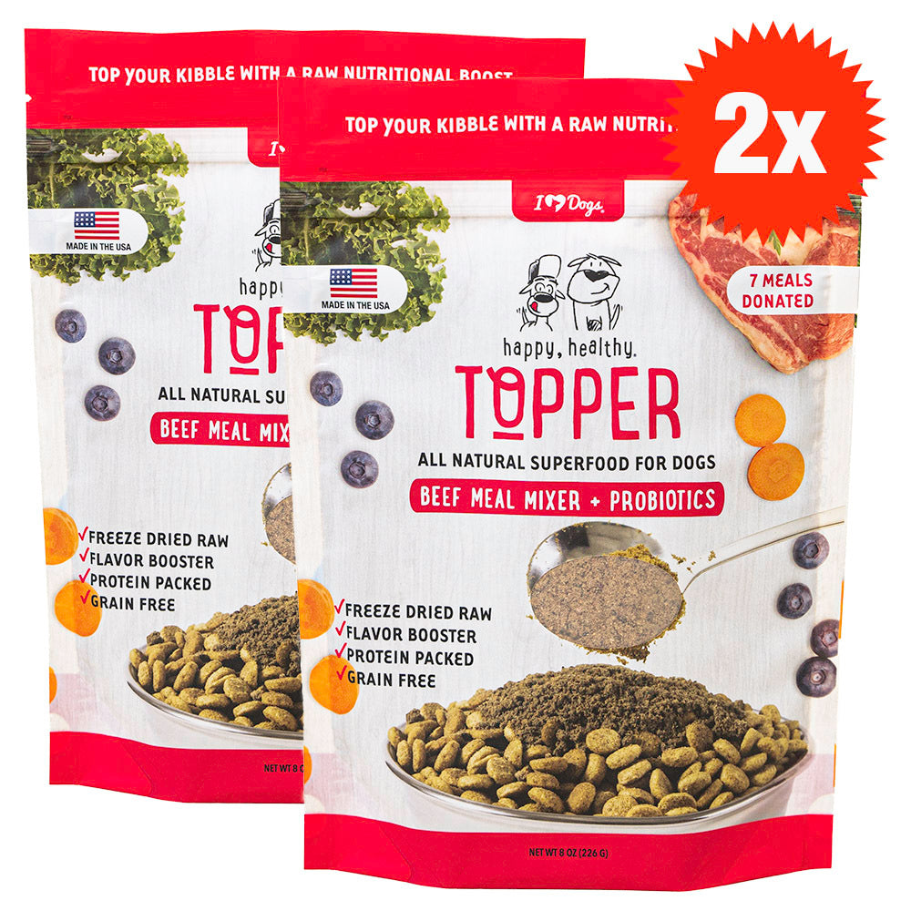 BUY 2 BAGS AND SAVE - iHeartDogs Nutrition Boost Beef Food Topper- 8 oz bags