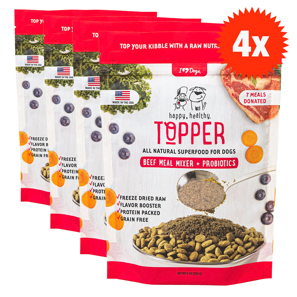 BUY 4 BAGS AND SAVE - iHeartDogs Nutrition Boost Beef Food Topper- 8 oz bags