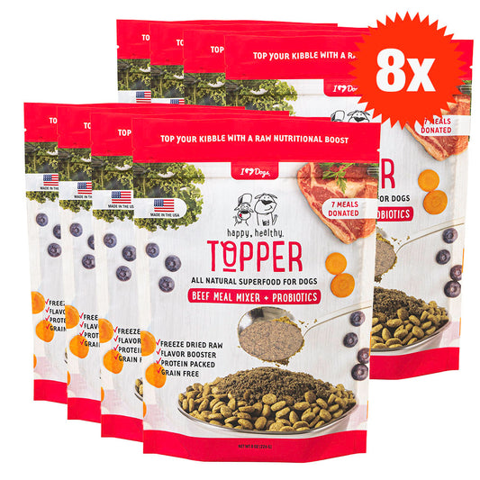 BUY 8 BAGS AND SAVE - iHeartDogs Nutrition Boost Beef Food Topper- 8 oz