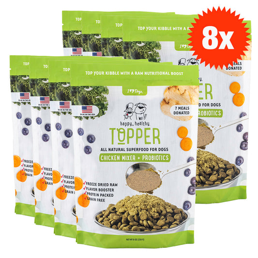 BUY 8 BAGS AND SAVE - Happy, Healthy™️ Nutrition Boost Chicken Food Topper- 8 oz bags