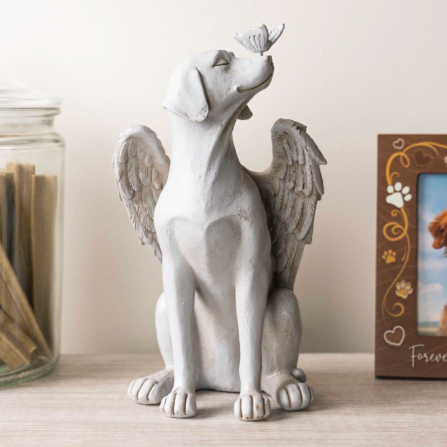 Dog Memorial Angel with Butterfly Indoor/Outdoor Figurine – Deal 17% OFF