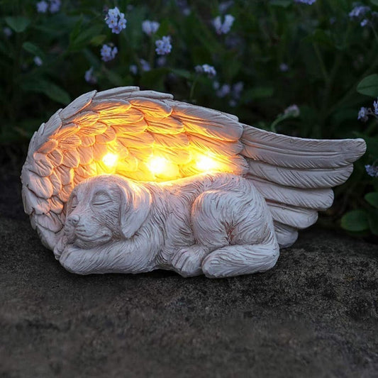 iHeartDogs- Forever My Guardian Angel Pup Garden Solar Light -Faire